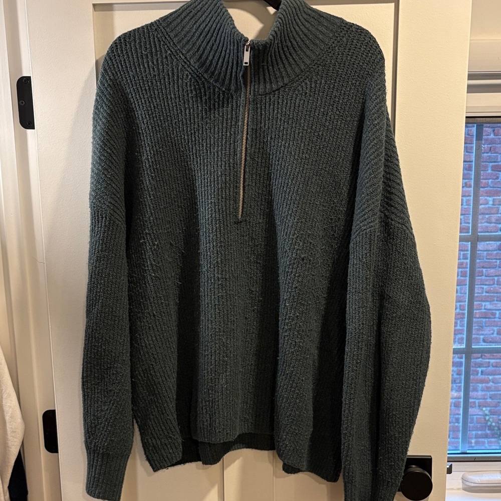 Green Half-Zip Sweater